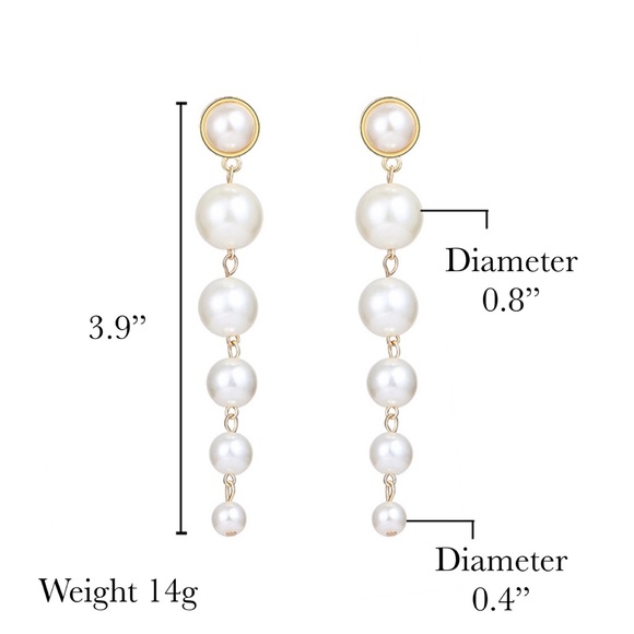 Exaggerated Pearl Earrings Pierced & Clip On - Picture 6 of 6